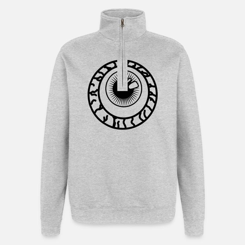Augenpupille, Optiker - Quarter-Zip-Sweatshirt - Grau meliert