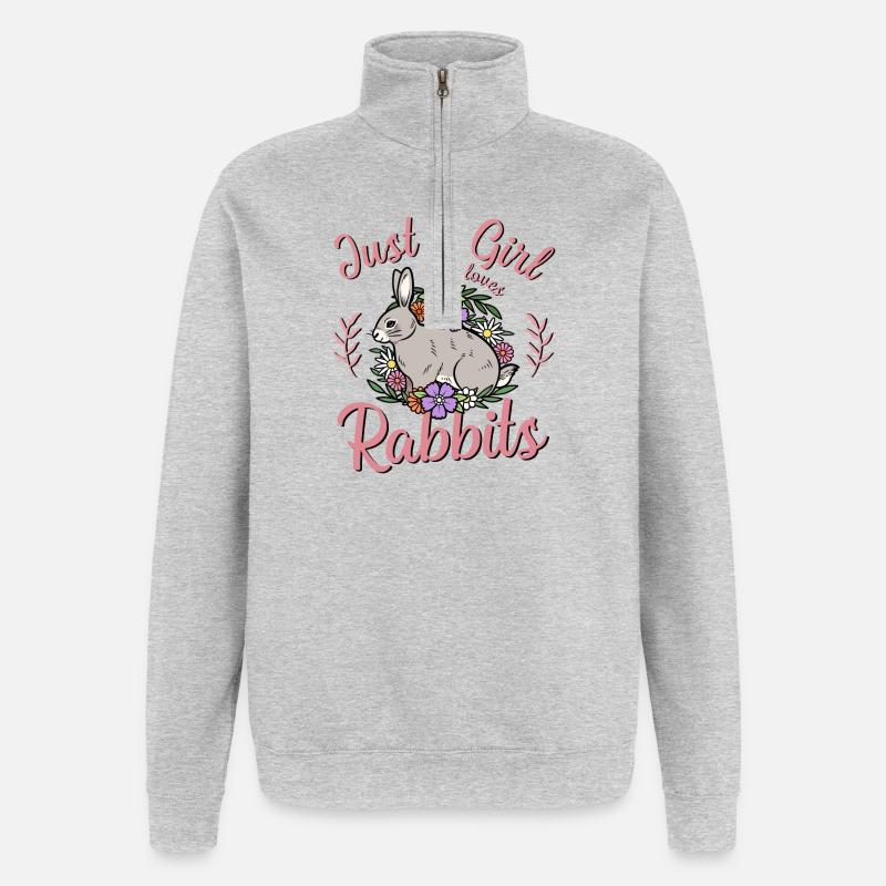 Rabbit Rabbit - Quarter-Zip Sweatshirt - heather grey