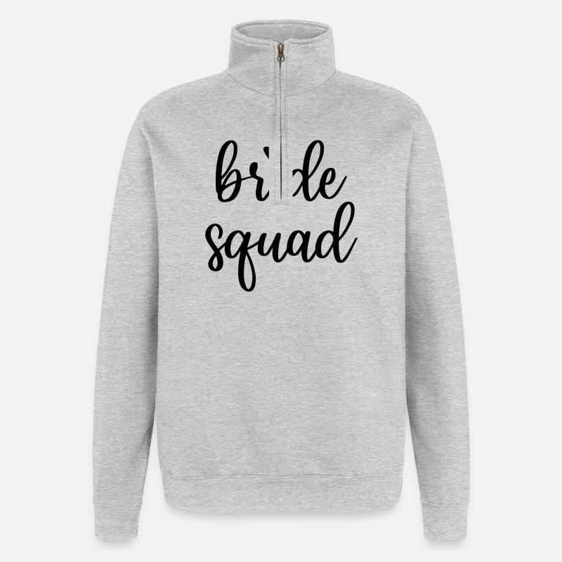 Bride Squad mit Herz JGA Junggesellin - Quarter-Zip-Sweatshirt - Grau meliert