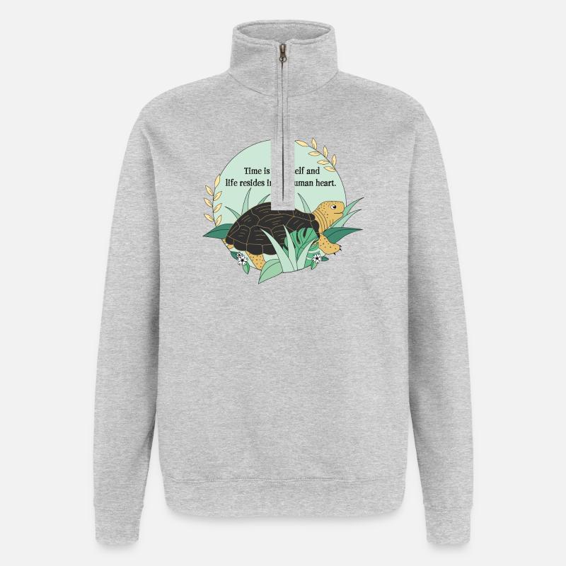 Schildkröte Kassiopeia - Quarter-Zip-Sweatshirt - Grau meliert