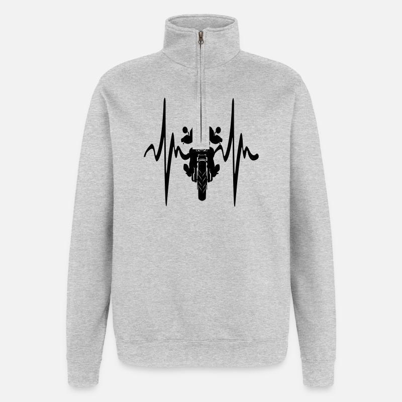 Motorische Frontansicht Cardio-Herzfrequenz - Quarter-Zip-Sweatshirt - Grau meliert