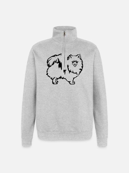 Spitz nain - Sweat à zip 1/4 - gris chiné