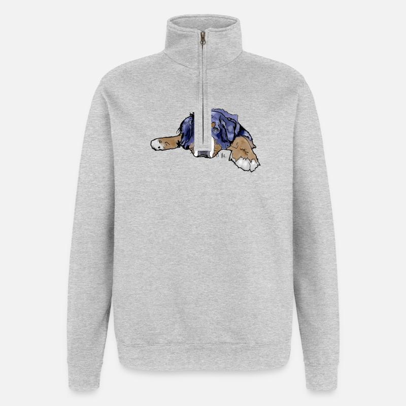 Bouvier bernois - Sweat à zip 1/4 - gris chiné
