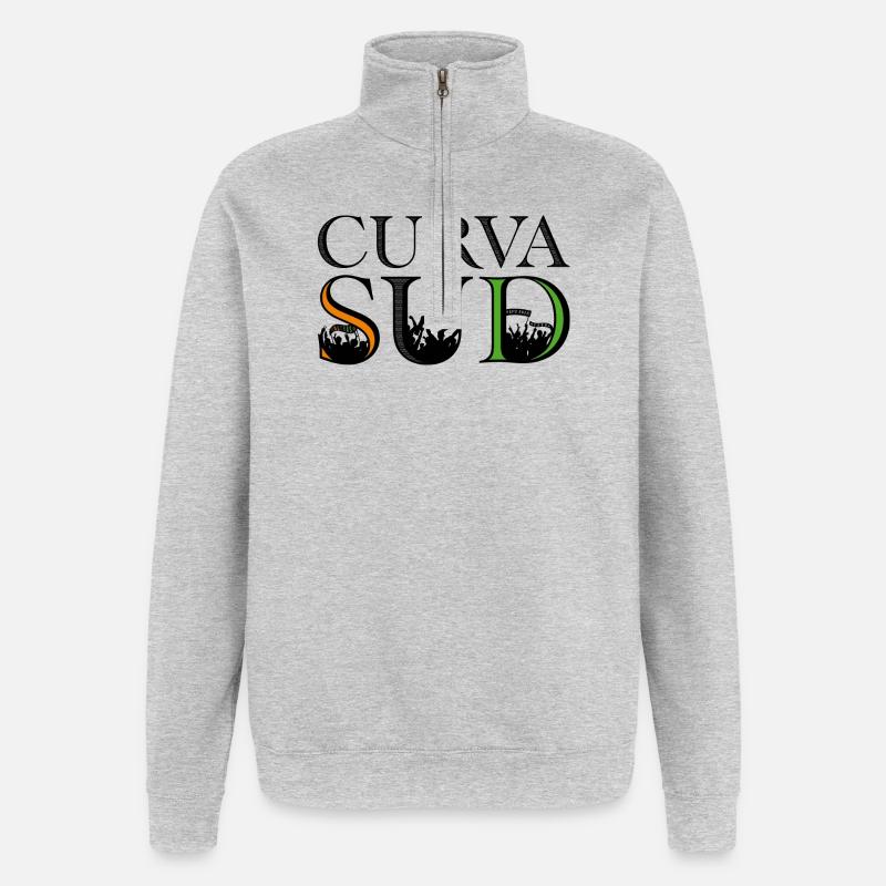 Curva Sud - Sweat à zip 1/4 - gris chiné