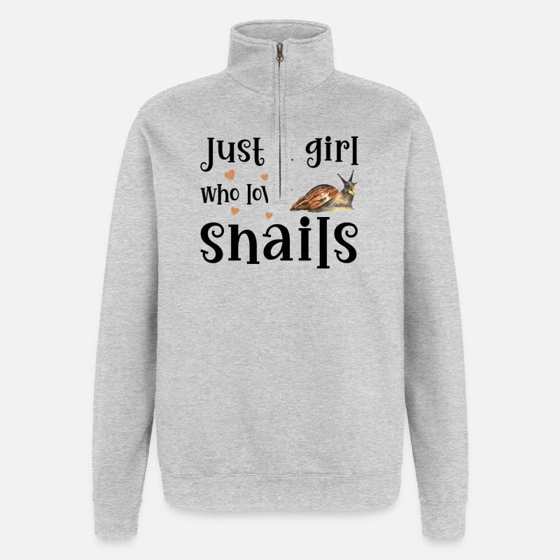 Snail snails - Quarter-Zip Sweatshirt - heather grey
