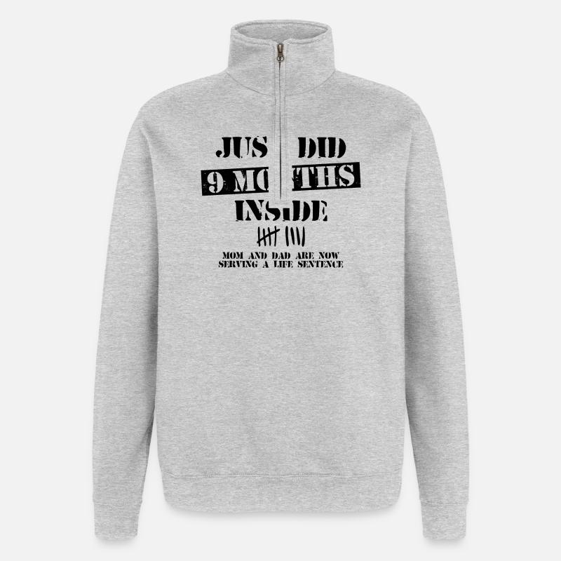 9 Monate innen - Quarter-Zip-Sweatshirt - Grau meliert