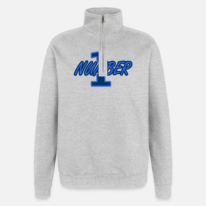 NUMMER 1 - Quarter-Zip-Sweatshirt - Grau meliert