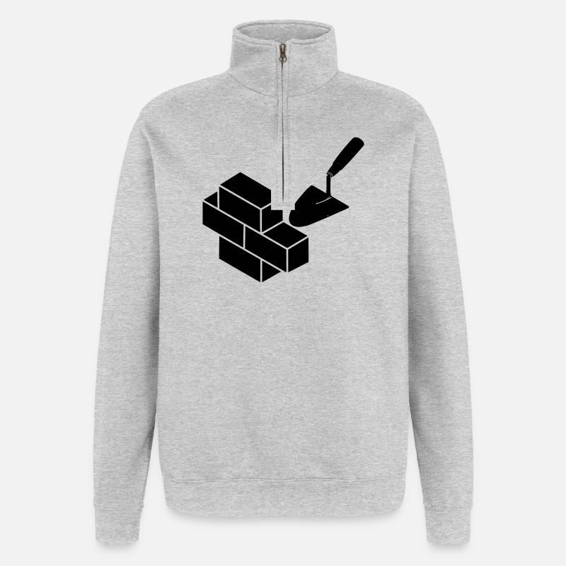 Logo for bricklayer - Quarter-Zip Sweatshirt - heather grey