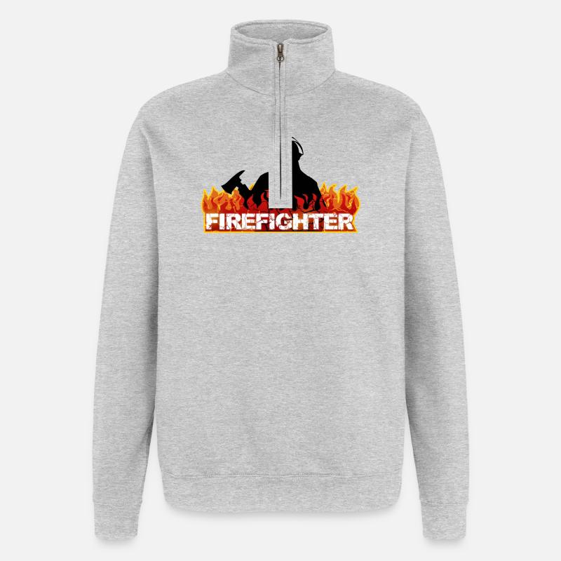 Fireman - Quarter-Zip Sweatshirt - heather grey