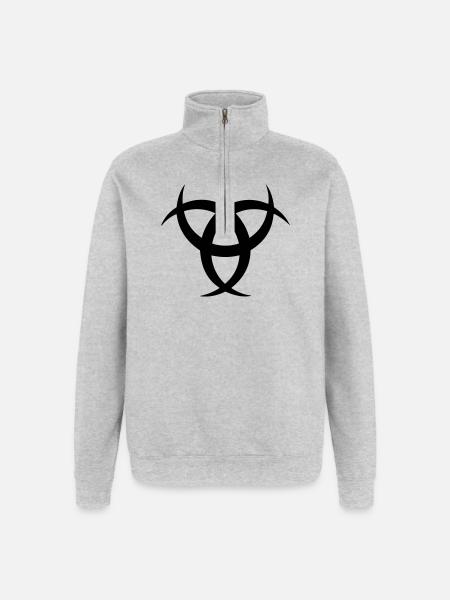 Odins horns symbol - Quarter-Zip Sweatshirt - heather grey
