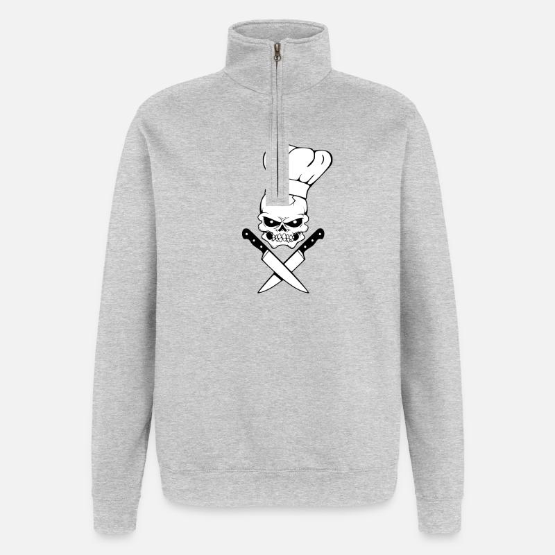 Totenkopfkoch - Quarter-Zip-Sweatshirt - Grau meliert