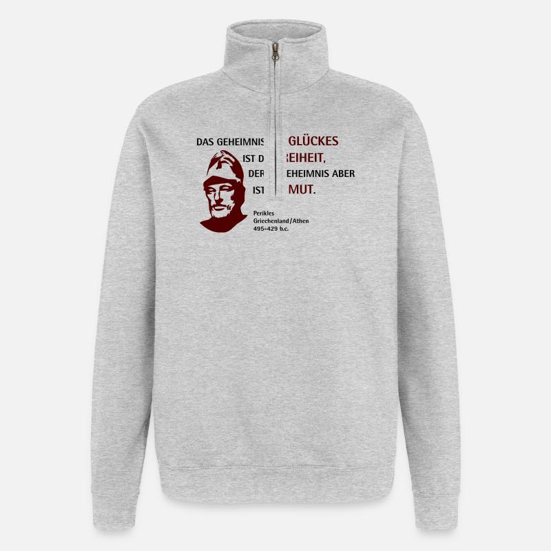 Perikles D - Quarter-Zip-Sweatshirt - Grau meliert
