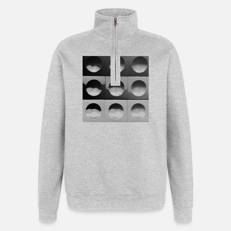 Graue Kugeln - Quarter-Zip-Sweatshirt - Grau meliert