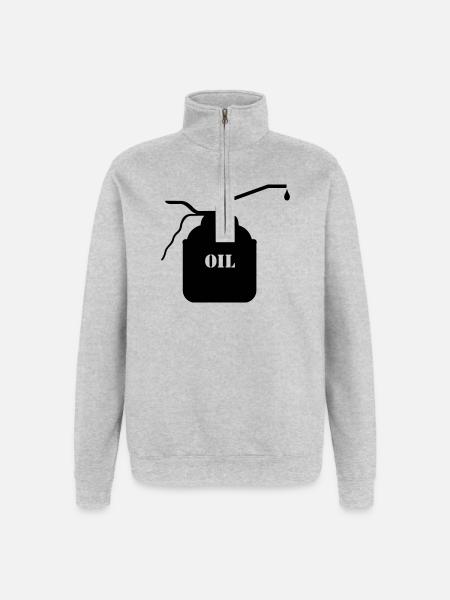 Oil can change oil - Quarter-Zip Sweatshirt - heather grey