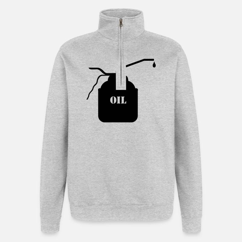 L’huile peut changer l’huile - Sweat à zip 1/4 - gris chiné