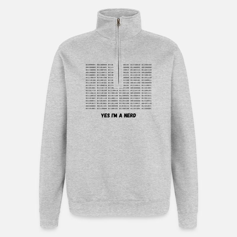 Je suis un nerd - Sweat à zip 1/4 - gris chiné