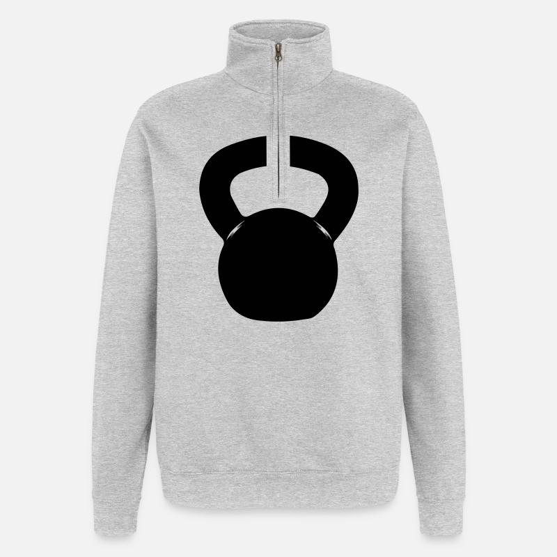 Kettlebell - Sweat à zip 1/4 - gris chiné