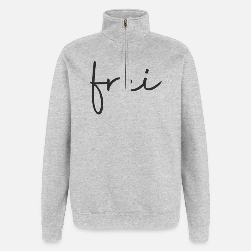 frei - frei sein - Quarter-Zip-Sweatshirt - Grau meliert