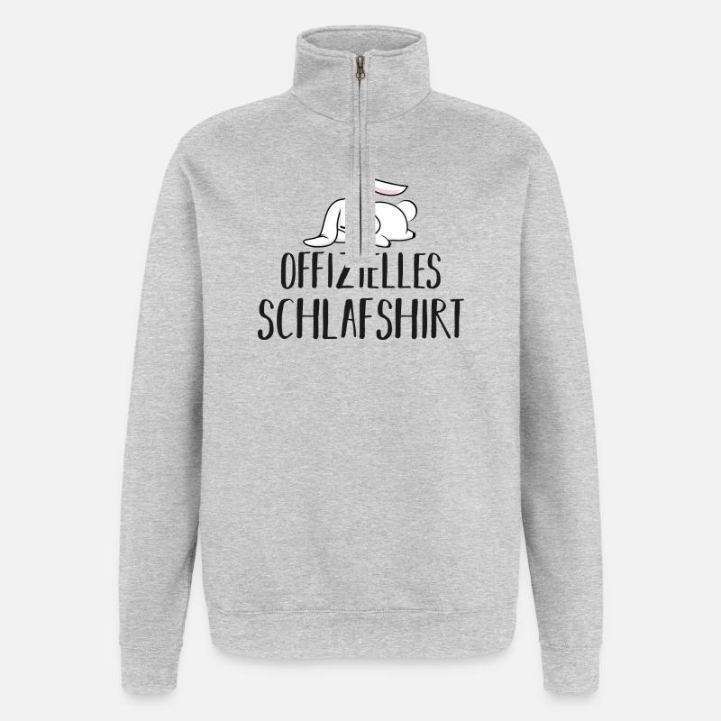 Hase Kaninchen - Quarter-Zip-Sweatshirt - Grau meliert