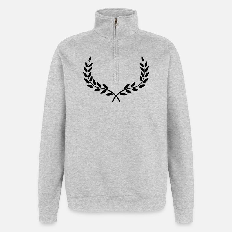 couronne couronne de laurier - Sweat à zip 1/4 - gris chiné