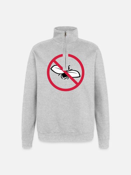 Fly Forbidden Shield - Quarter-Zip Sweatshirt - heather grey