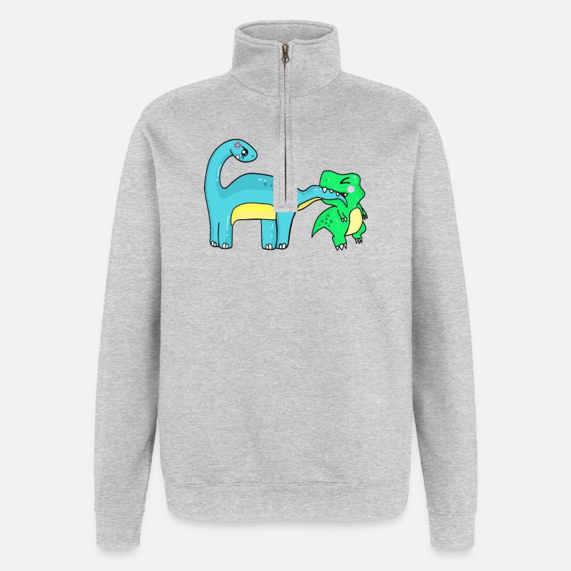 Image de l’espace réservé Dino - Sweat à zip 1/4 - gris chiné
