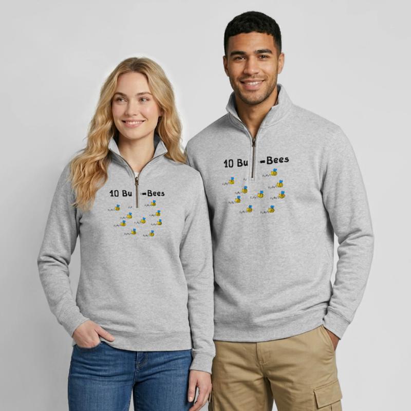 10 Burpees - oder waren es 10 Burp Bees? Quarter-Zip-Sweatshirt