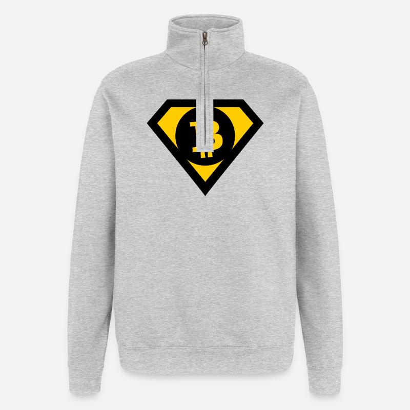Die Bitcoin Helden - Quarter-Zip-Sweatshirt - Grau meliert