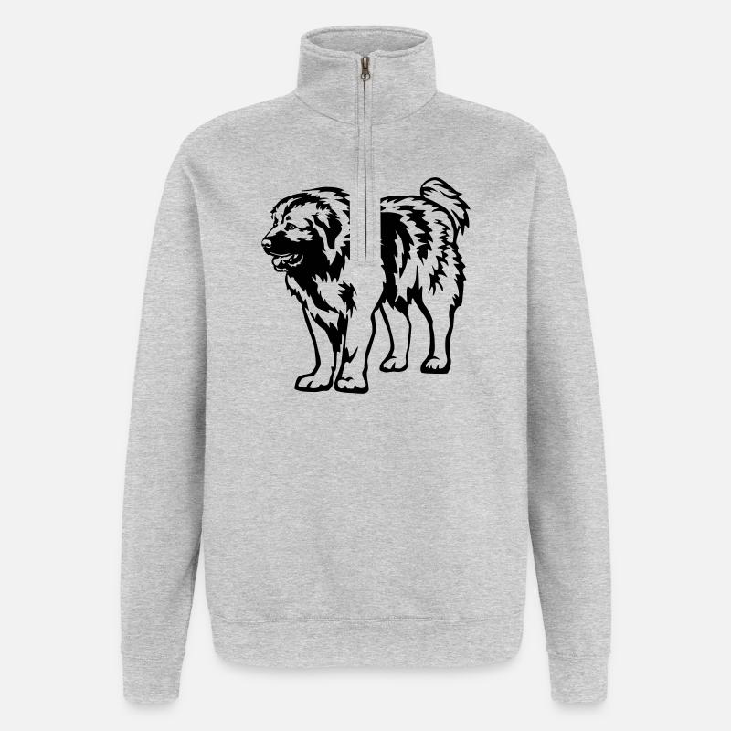 Kaukasischer Owtscharka - Quarter-Zip-Sweatshirt - Grau meliert