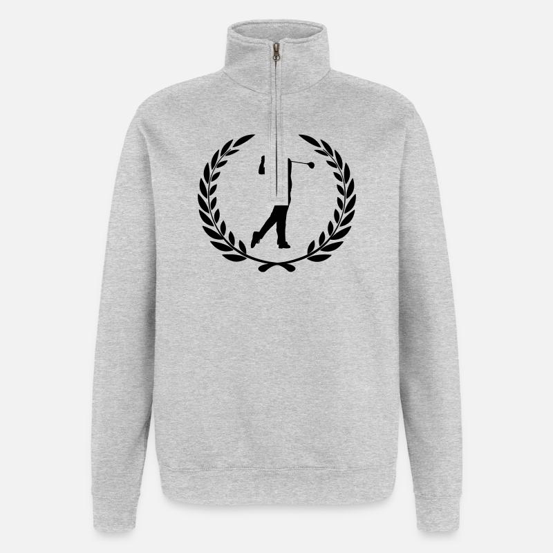 Sportpreis Lorbeerkranz Golf - Quarter-Zip-Sweatshirt - Grau meliert