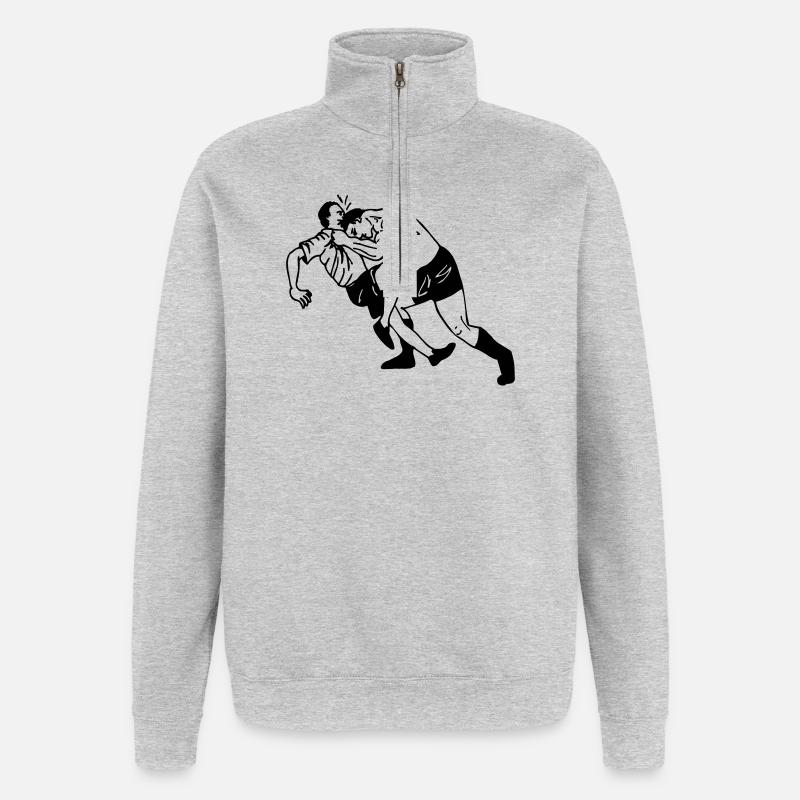 Coup de tête - Sweat à zip 1/4 - gris chiné