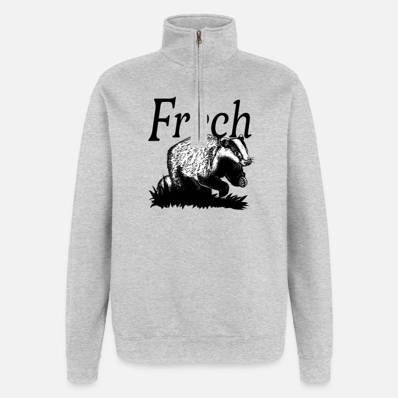 Frechdachs - Quarter-Zip-Sweatshirt - Grau meliert