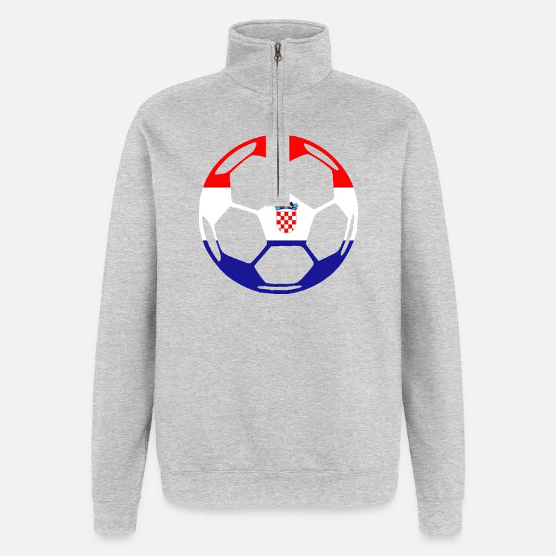 ballCROATIA - Sweat à zip 1/4 - gris chiné