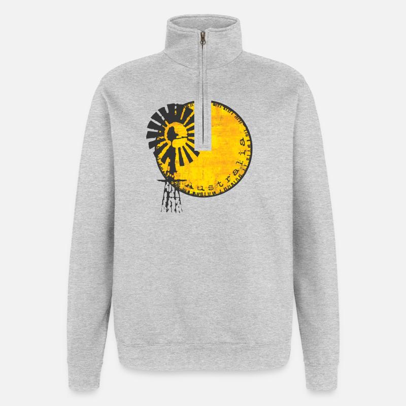 Australien Windrad - Quarter-Zip-Sweatshirt - Grau meliert