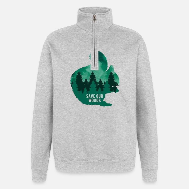 Environmental Protection Squirrel Climate Change - Quarter-Zip Sweatshirt - heather grey