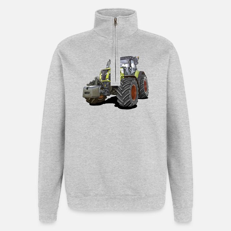 Tracteur Géant - Sweat à zip 1/4 - gris chiné