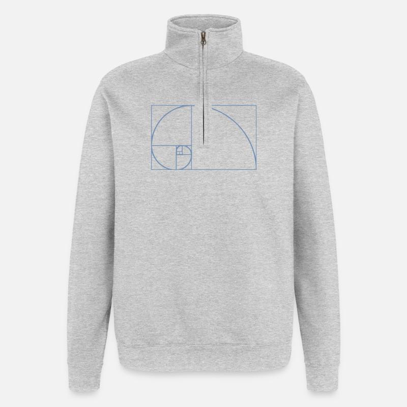 Fibonacci Tshirt - Quarter-Zip Sweatshirt - heather grey