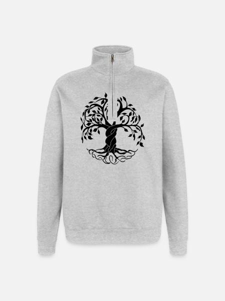 Yggdrasil the tree of life - Quarter-Zip Sweatshirt - heather grey
