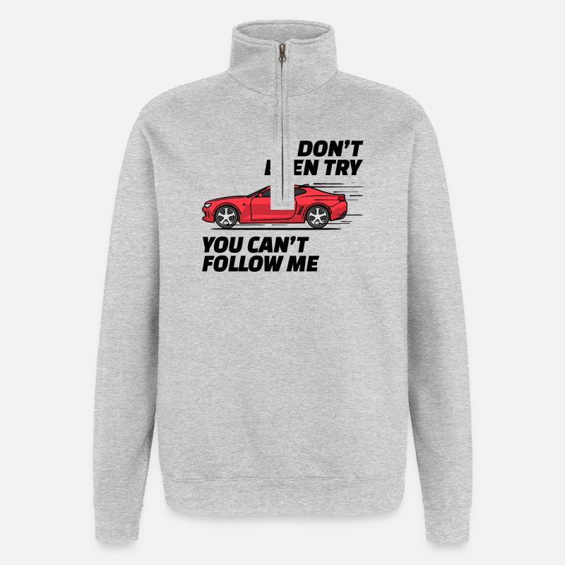 Rennauto Auto Statement Autofahren Autofahrer - Quarter-Zip-Sweatshirt - Grau meliert