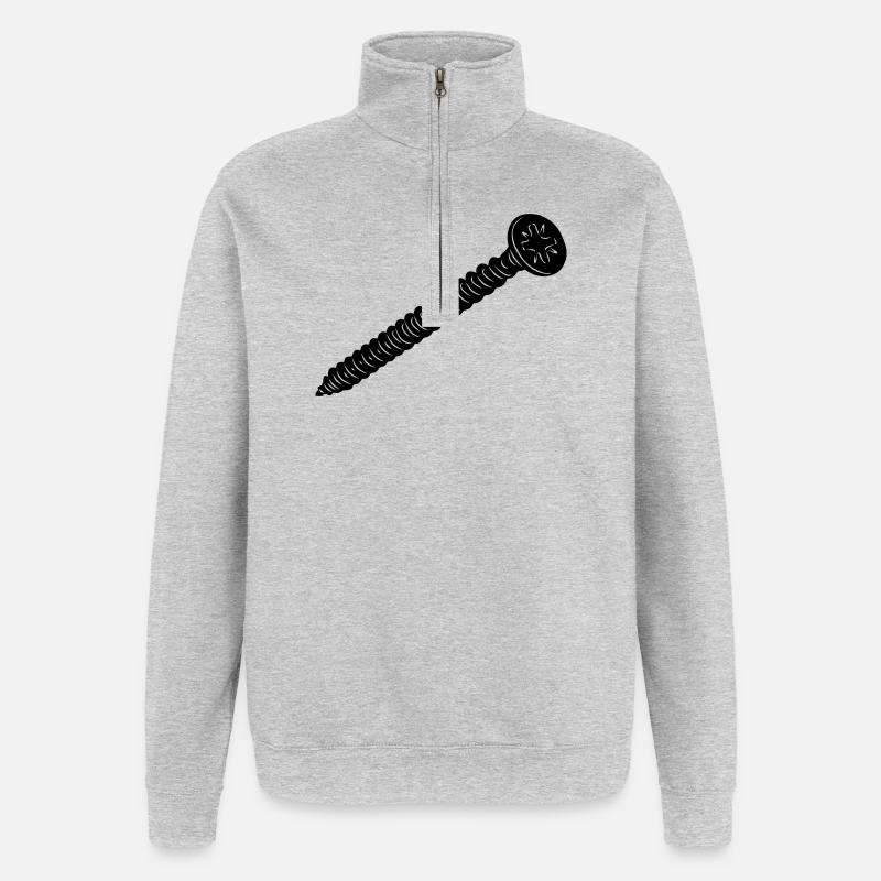 Vis pour bouchon - Sweat à zip 1/4 - gris chiné