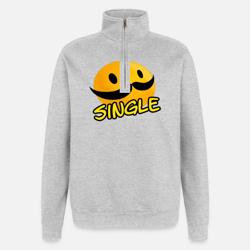 Single - Quarter-Zip-Sweatshirt - Grau meliert