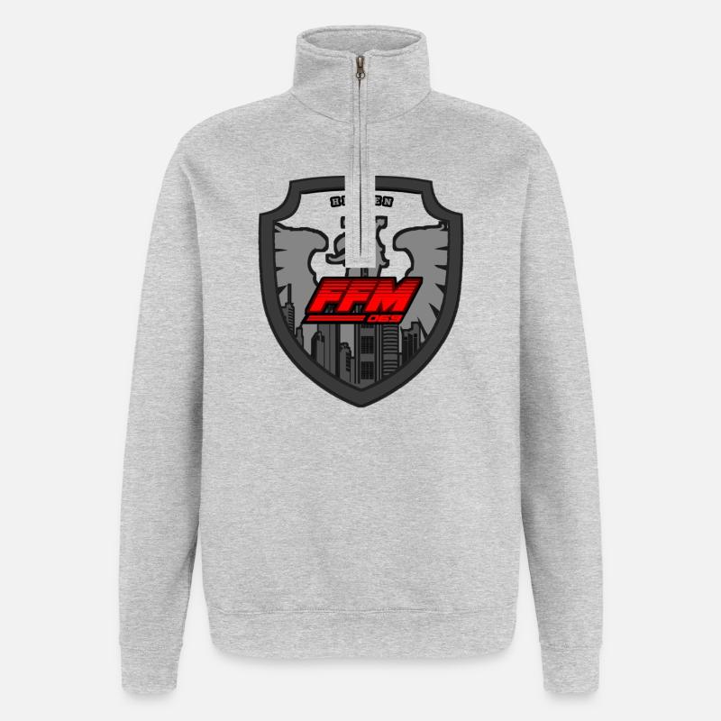 Francfort FFM - Sweat à zip 1/4 - gris chiné
