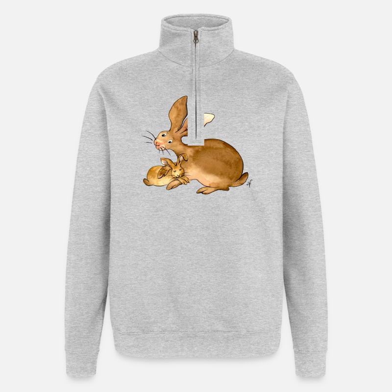 Ich möchte immer bei Dir bleiben - Quarter-Zip-Sweatshirt - Grau meliert