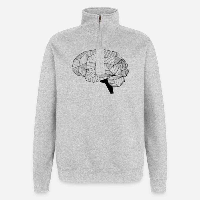 Brain - Quarter-Zip Sweatshirt - heather grey