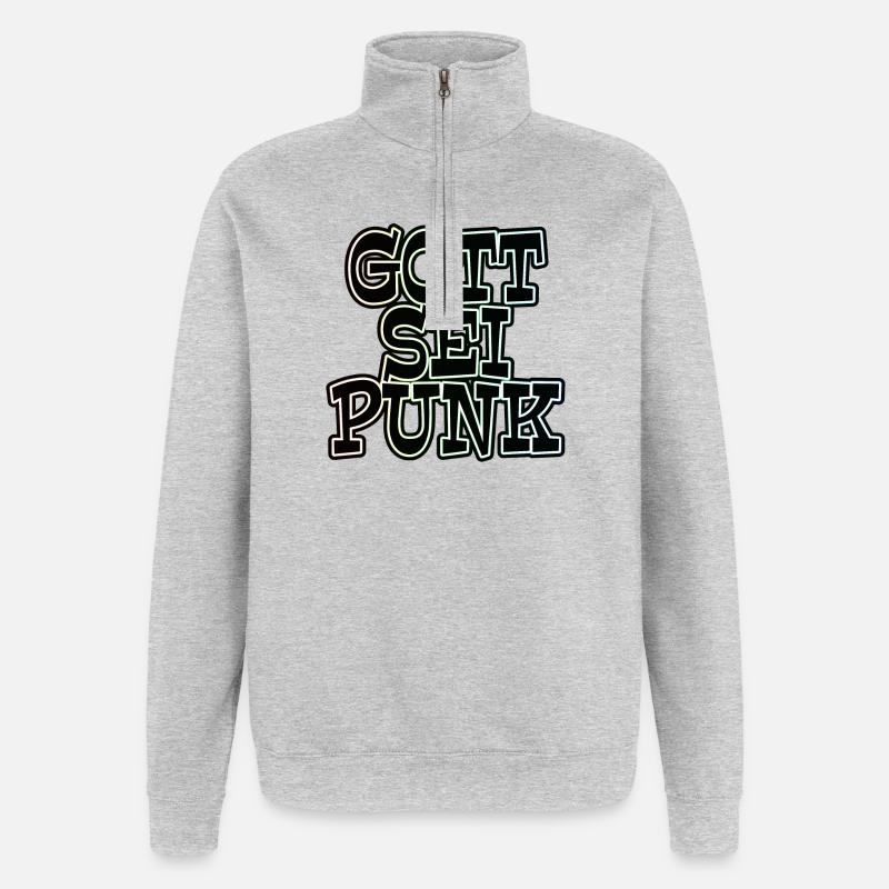 GOT SEI PUNK! - Quarter-Zip-Sweatshirt - Grau meliert