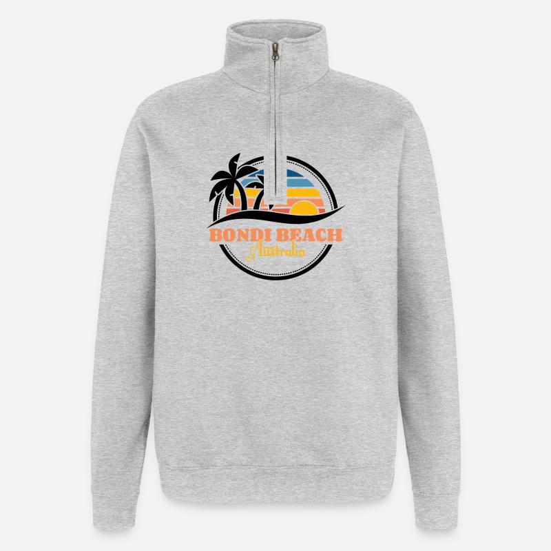 Bondi Beach - Sydney Australien - Quarter-Zip-Sweatshirt - Grau meliert