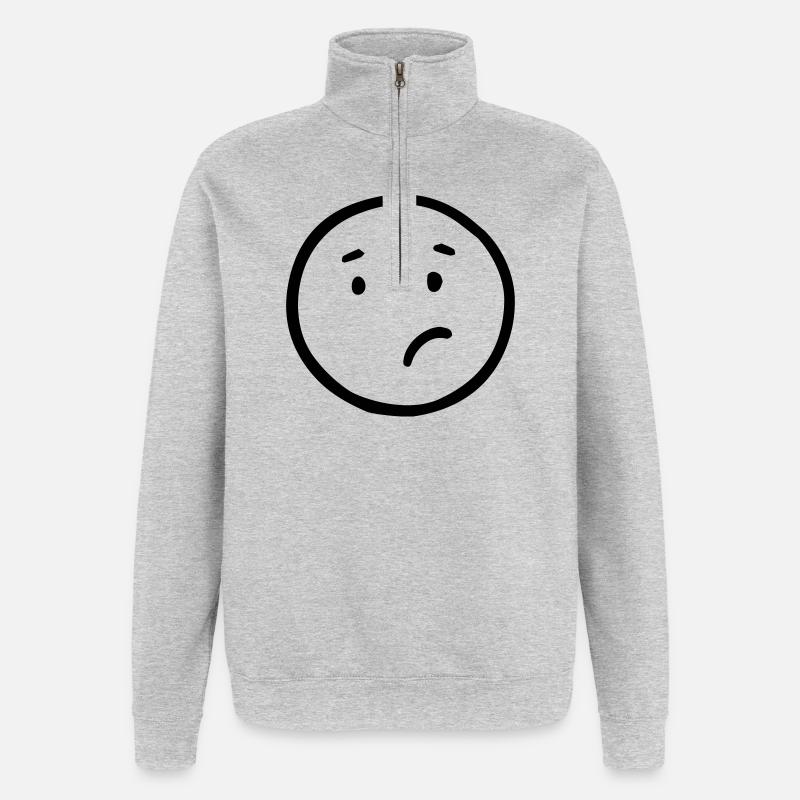 Verwirrt - Quarter-Zip-Sweatshirt - Grau meliert