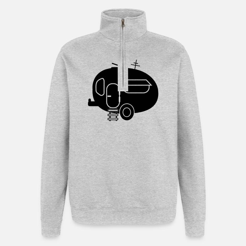 Karawane - Quarter-Zip-Sweatshirt - Grau meliert