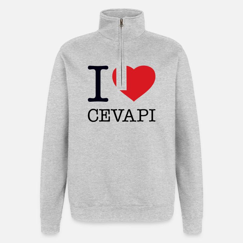 J’ADORE CEVAPI - Sweat à zip 1/4 - gris chiné