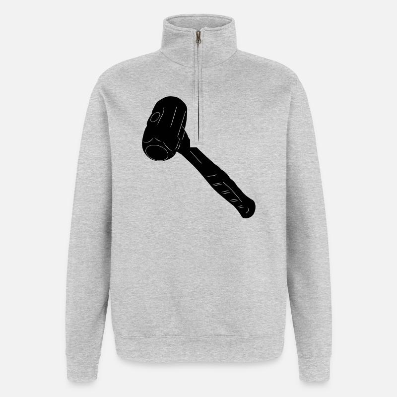 Vorschlaghammer - Quarter-Zip-Sweatshirt - Grau meliert